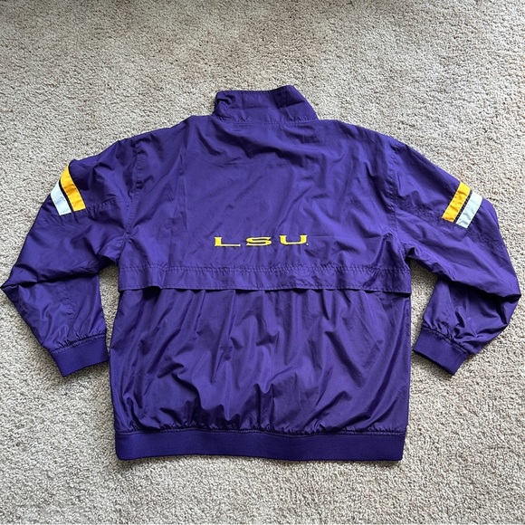 LSU Tiger's Vintage Red Oak Purple Yellow Windbreaker Jacket Size Large - Picture 2 of 10